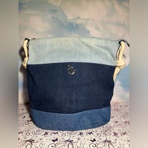 Talbots Denim Bucket Bag Tote Purse (Blue)